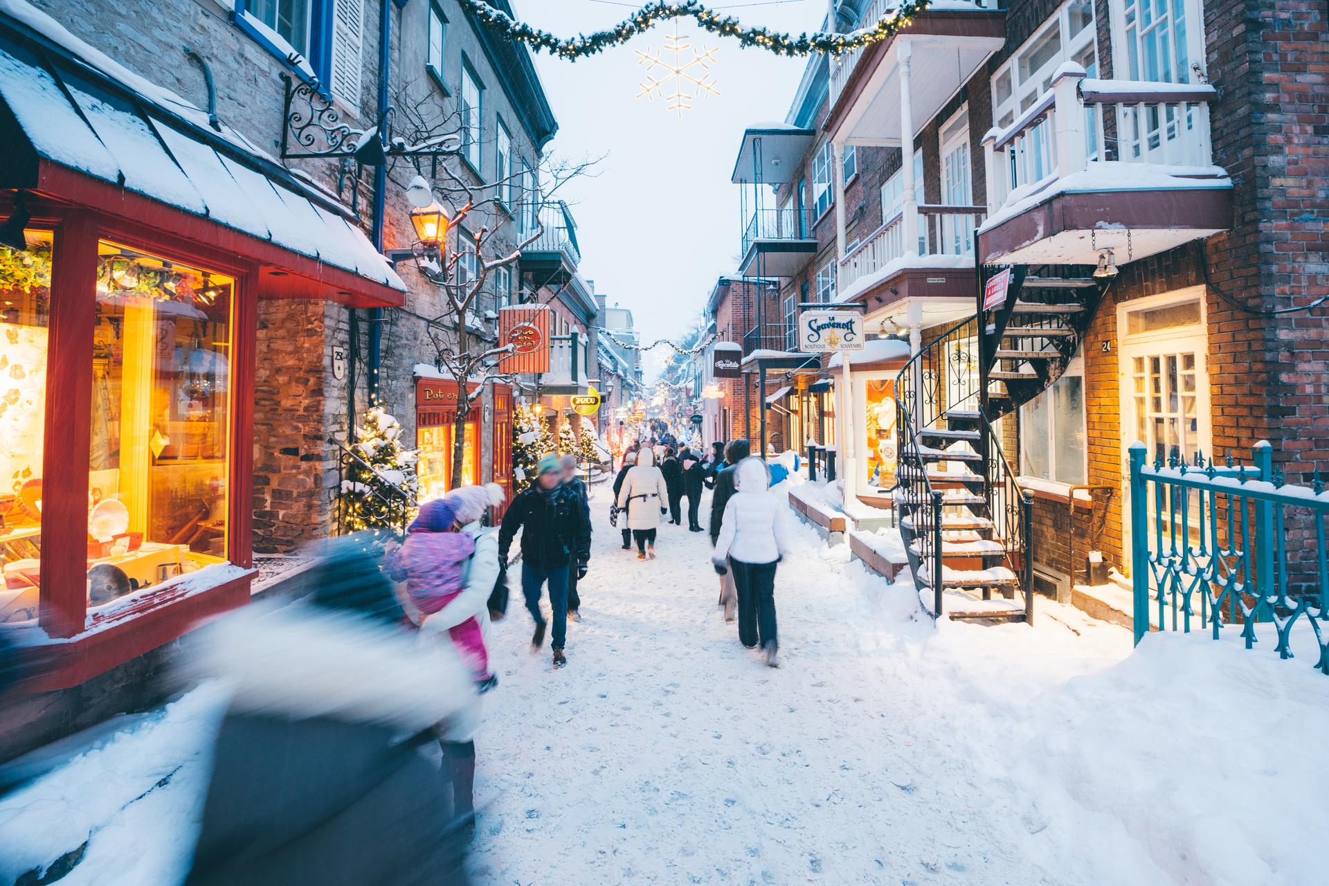 A wintry street in Quebec City