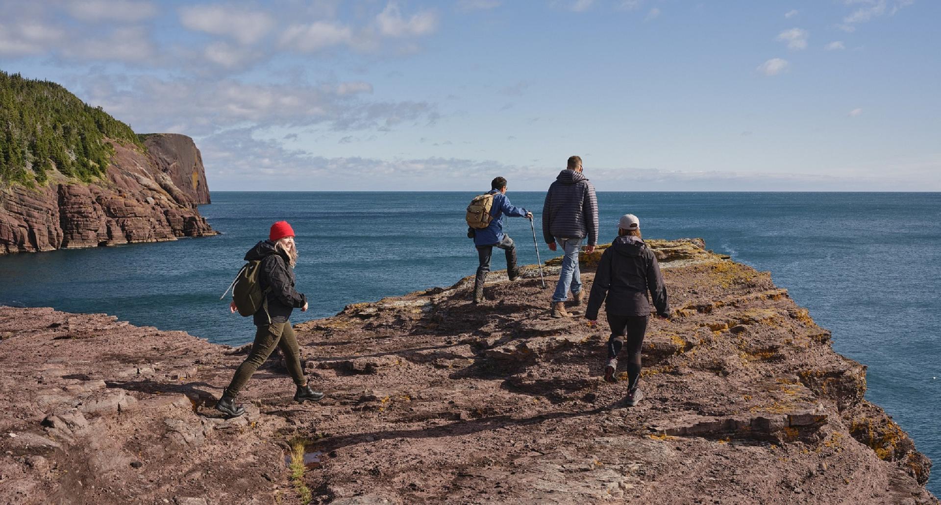 Hikers in Middle Cove, Newfoundland